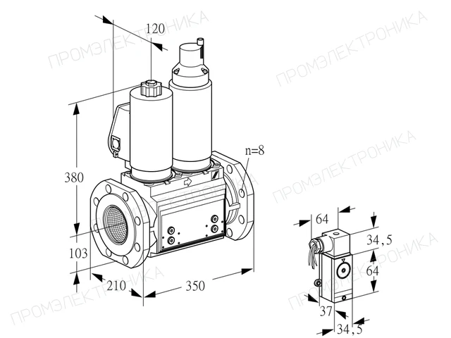 Kromschroder VCS 8T100A05NLQSLB/PPPP/3-P4 — двойной электромагнитный газовый клапан — 88205378