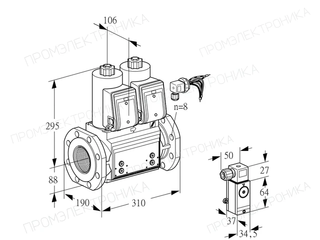 Kromschroder VCS 780F05NNWRB/P3PP/4-PP — двойной электромагнитный газовый клапан — 88207898