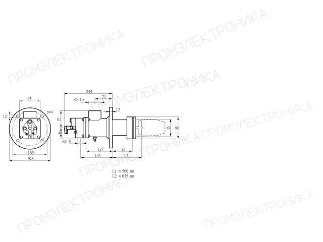 Kromschroder BIC 65HB-500/635-(34A)ER — промышленная газовая горелка — 84031570