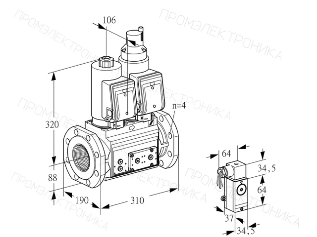 Kromschroder VCS 7T80A05NLQSRE/3-P4/MMVM — двойной электромагнитный газовый клапан — 88204070