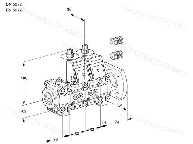 Kromschroder VCS 3E50R/50F05FNNVWR3/PPPP/PPPP — двойной электромагнитный газовый клапан — 88106192