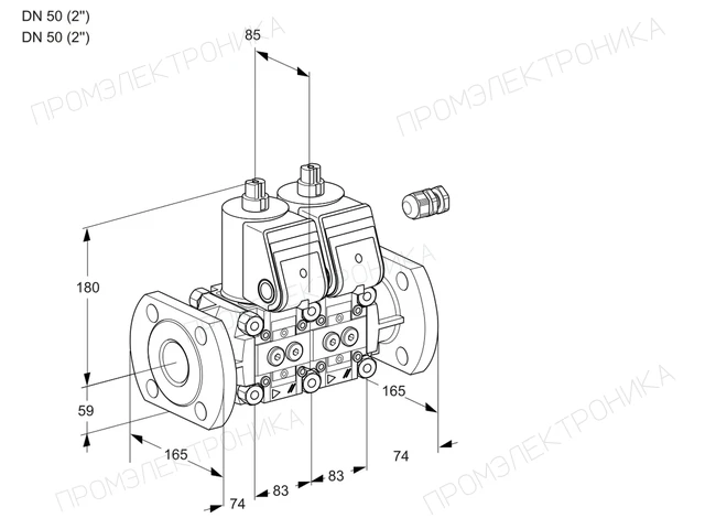 Kromschroder VCS 3E50F/50F05NNWR3/PPPP/PPPP — двойной электромагнитный газовый клапан — 88105976
