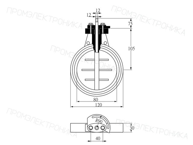 Kromschroder DKR 80Z03F100A — дисковая поворотная заслонка — 03149290