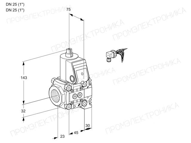 Kromschroder VAS 1E25R/25R05NO14WR/PP/PP — электромагнитный газовый клапан — 88102918