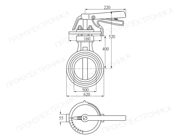 Kromschroder DKR 500Z03H100D — дисковая поворотная заслонка — 72702190