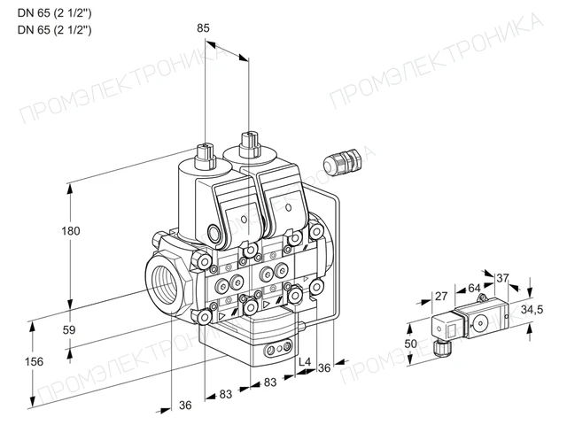 Kromschroder VCH 3E65R/65R05NHEVWR/-3PP/PPPP — двойной электромагнитный газовый клапан — 88106347