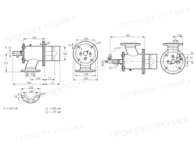 Kromschroder ZIO 165HBL-400/335-(24)D — промышленная газовая горелка — 84246041