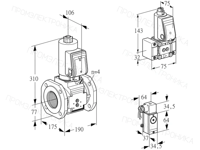 Kromschroder VAS 6T65A05NQGRE/23/B- — электромагнитный газовый клапан — 88206456