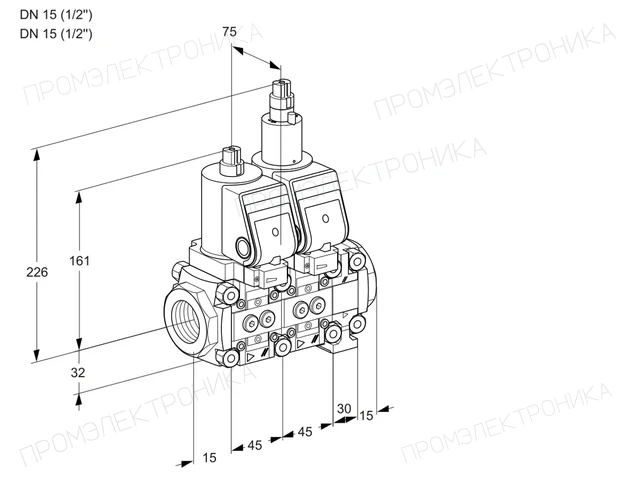 Kromschroder VCS 1T15N/15N05NLVQGR/PPPP/PPPP — двойной электромагнитный газовый клапан — 88105650