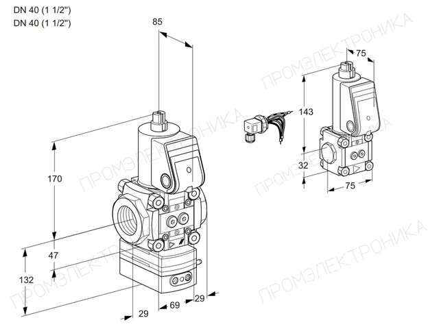 Kromschroder VAH 2E40R/40R05HEWR/PP/BS — регулятор расхода газа — 88104128