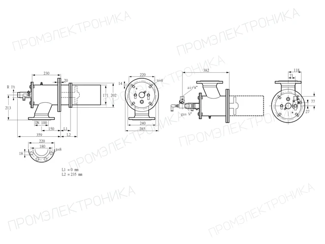 Kromschroder ZIC 165RBL-0/235-(20)D — промышленная газовая горелка — 84246610