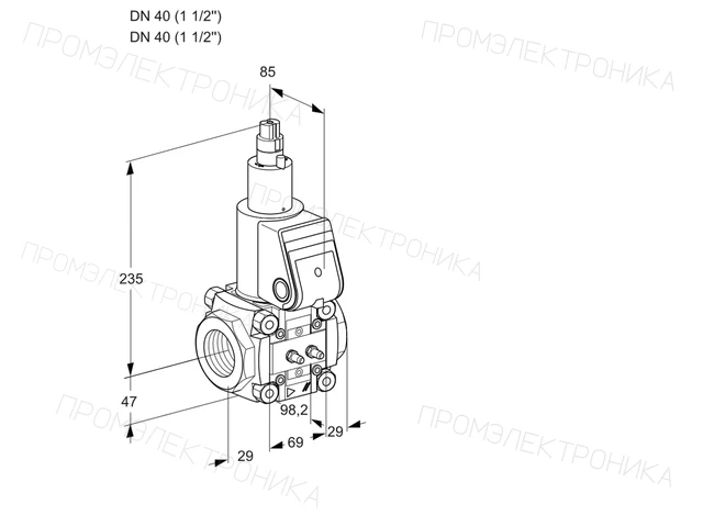 Kromschroder VAS 2T40N/LQ — электромагнитный газовый клапан — 88034173