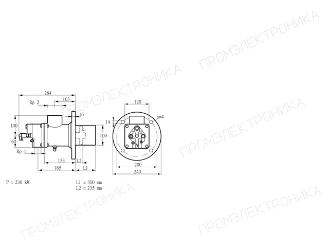 Kromschroder BIO 100HB-300/235-(37)E — промышленная газовая горелка — 84012034