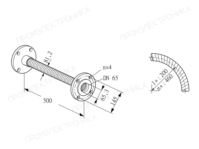 Kromschroder ES 65F500 — гибкое соединение трубопровода — 03263085