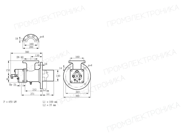 Kromschroder BIO 140HB-100/35-(26)E — промышленная газовая горелка — 84008014