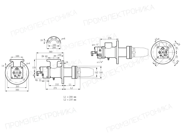 Kromschroder BIC 140HBL-200/235-(44)E — промышленная газовая горелка — 84035030