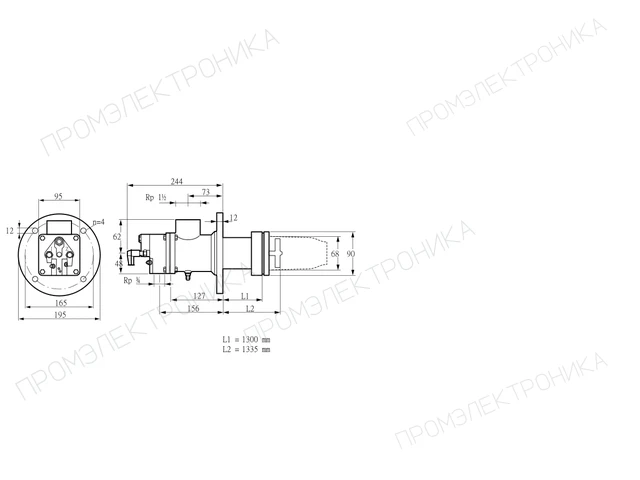 Kromschroder BIC 65HD-1300/1335-(98)F — промышленная газовая горелка — 84199329