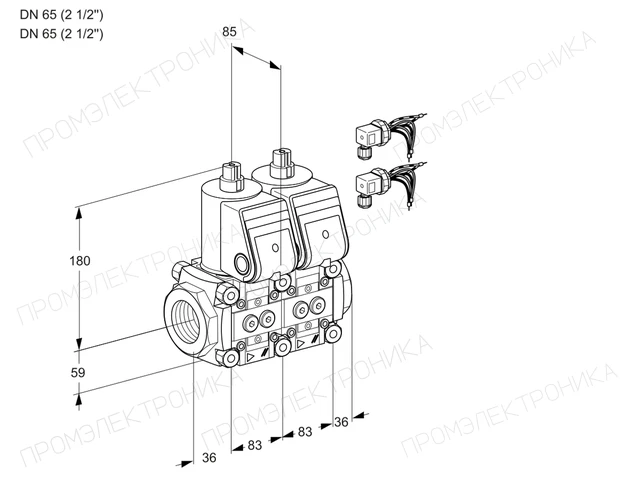 Kromschroder VCS 3E65R/65R05NNKR6/PPPP/PPPP — двойной электромагнитный газовый клапан — 88106798