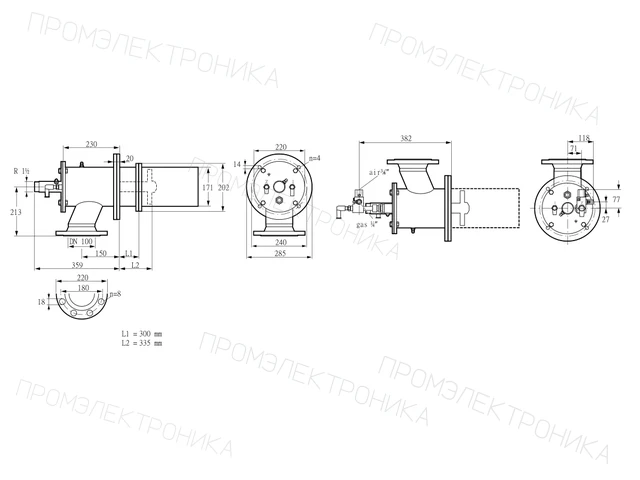 Kromschroder ZIC 165RBL-300/335-(20)D — промышленная газовая горелка — 84246547