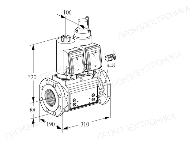 Kromschroder VCS 780F05NLWSR3B/PPPP/PPPP — двойной электромагнитный газовый клапан — 88206920