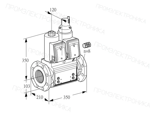 Kromschroder VCS 8100F05NLWR3B/PPPP/PPPP — двойной электромагнитный газовый клапан — 88202743