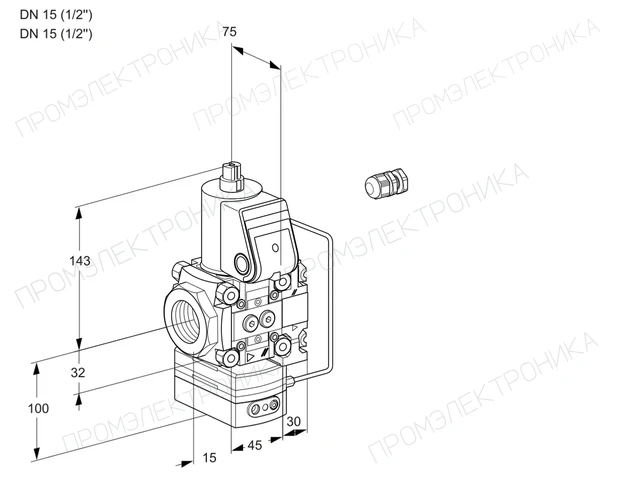 Kromschroder VAH 1E15R/15R05HEVWR/PP/PP — регулятор расхода газа — 88102596