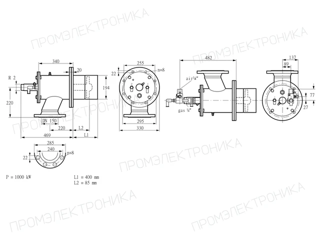 Kromschroder ZIO 200HBL-400/85-(23)DB — промышленная газовая горелка — 84099647