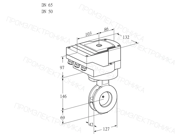 Kromschroder IBAF 65/50Z05/20-30W3E — дисковая поворотная заслонка — 88303799