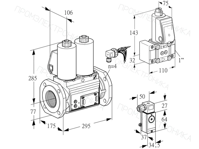 Kromschroder VCS 665F05NNWLE/2-Z-/PPPP — двойной электромагнитный газовый клапан — 88204725