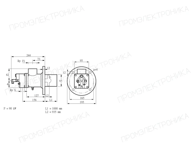 Kromschroder BIO 65HB-1000/935-(34)E — промышленная газовая горелка — 84014104