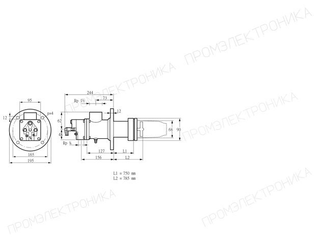 Kromschroder BIC 65HB-750/785-(34)E — промышленная газовая горелка — 84099451