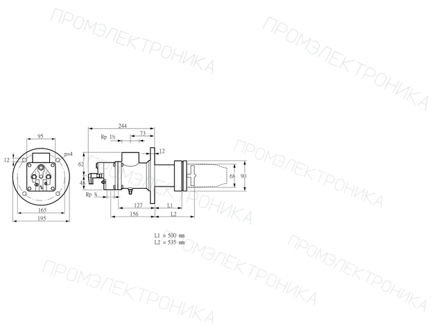 Kromschroder BIC 65HB-500/535-(34)EB — промышленная газовая горелка — 84199106