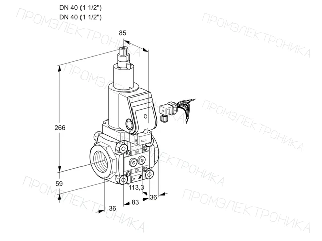 Kromschroder VAS 340R/LWGR — электромагнитный газовый клапан — 88007668