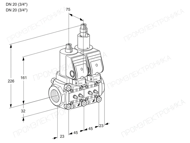 Kromschroder VCS 1T20N/20N05NLQSR/MMMM/PPPP — двойной электромагнитный газовый клапан — 88104316