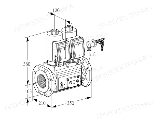 Kromschroder VCS 8100F05NNWGRE/PPPP/PPPP — двойной электромагнитный газовый клапан — 88207114