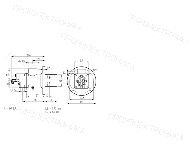Kromschroder BIO 65HM-150/85-(72)E — промышленная газовая горелка — 84199287