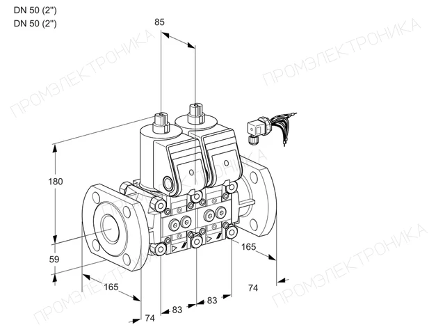 Kromschroder VCS 3E50F/50F05NNWR3/PPPP/PPPP — двойной электромагнитный газовый клапан — 88105345