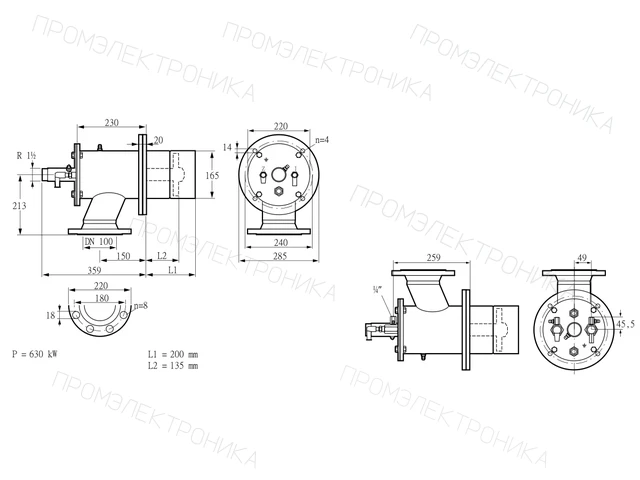 Kromschroder ZIO 165HB-200/135-(18D)D — промышленная газовая горелка — 84099887