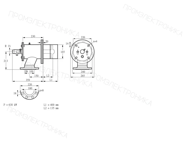 Kromschroder ZIO 165HB-400/135-(18)DB — промышленная газовая горелка — 84099947