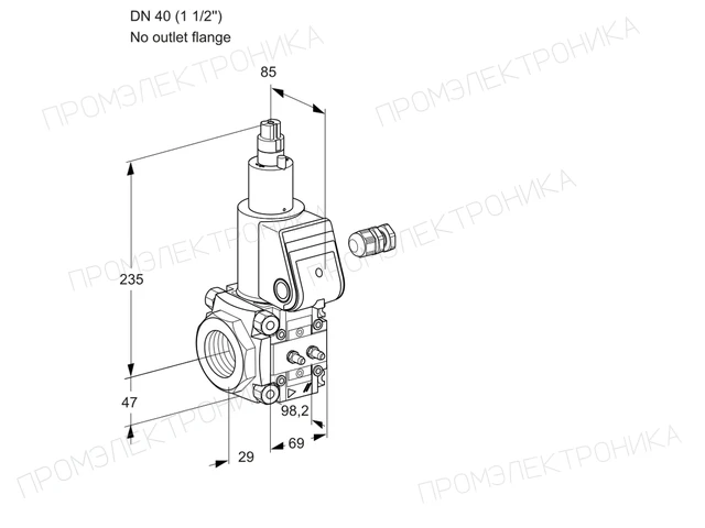 Kromschroder VAS 240/-R/LW — электромагнитный газовый клапан — 88011076