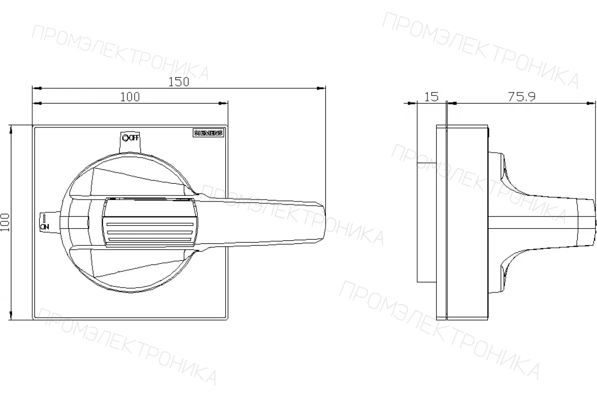 Siemens 8UD1851-3AE01 — РУЧКА С НАКЛ