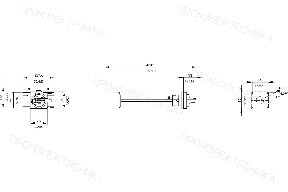 Siemens 3VA9447-0FK33 — Дверных поворотных приводов стандарт nema тип