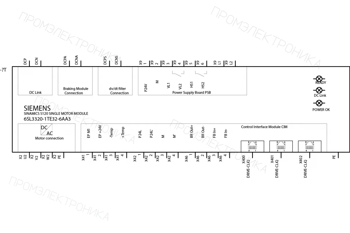 Siemens 6SL3315-1TE32-1AA3 — Sinamics s120 силовой модуль преобразователя