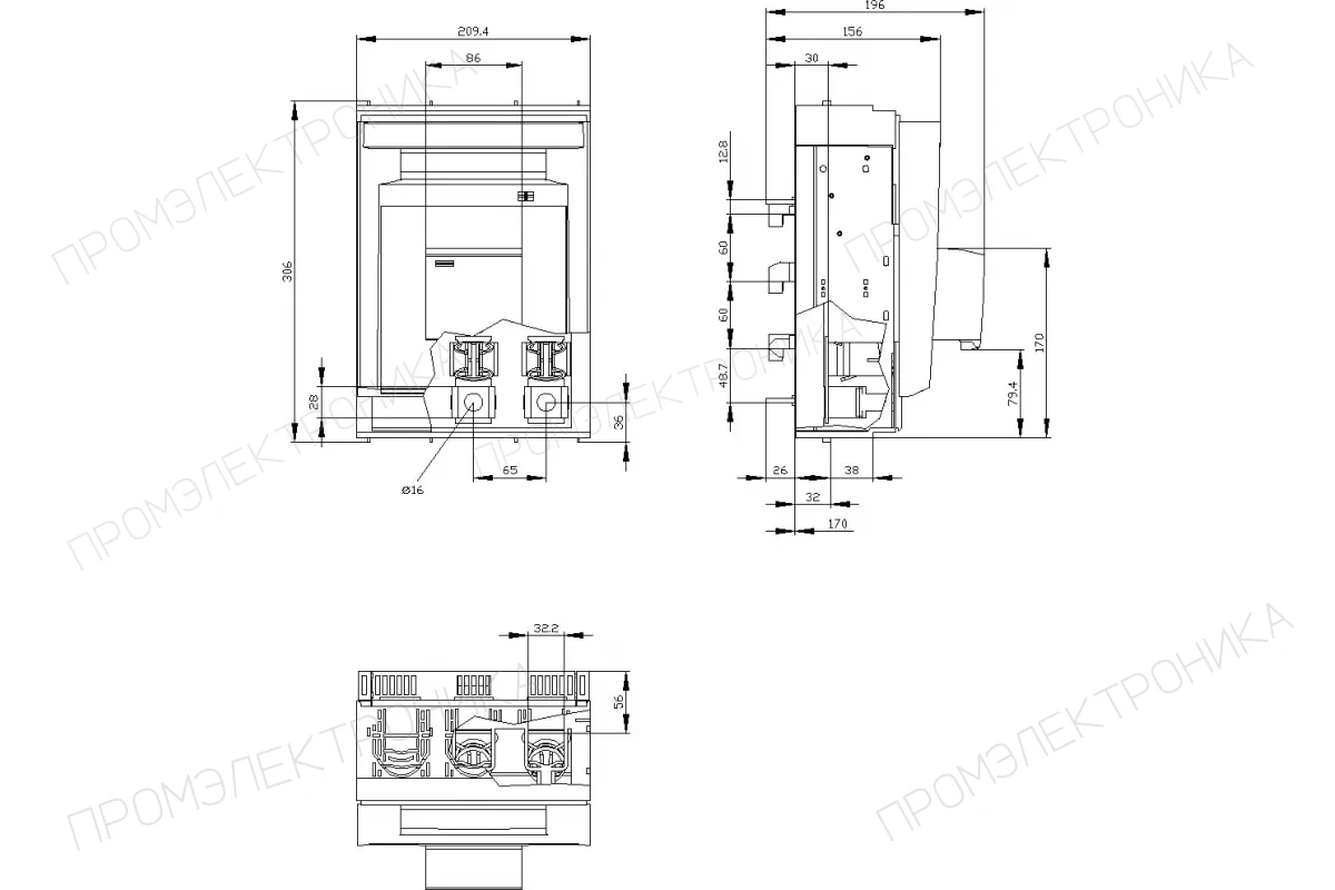 Siemens 3NP1153-1BC20 — Установка на монтажной панели
