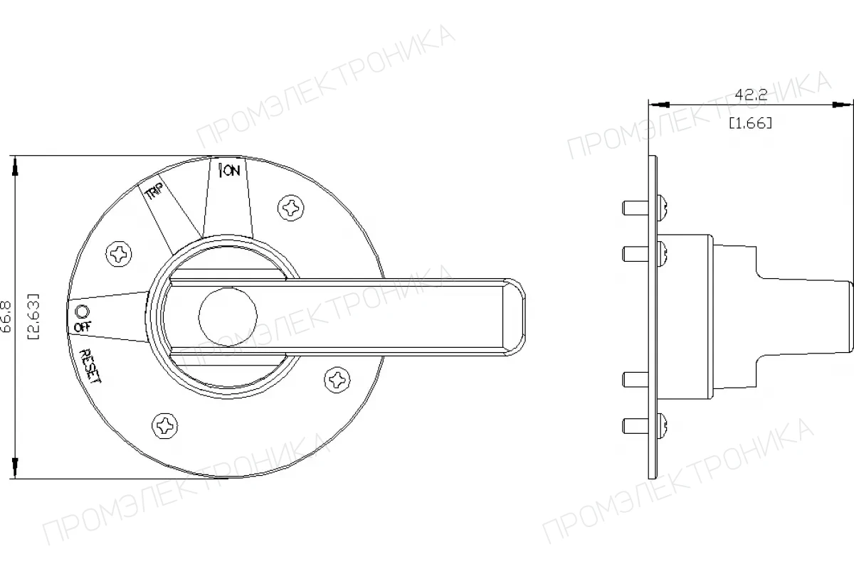 Siemens 3VA9487-0GC05 — Дополнительная рукоятка для поворотного привода с установкой на дверь аварийн