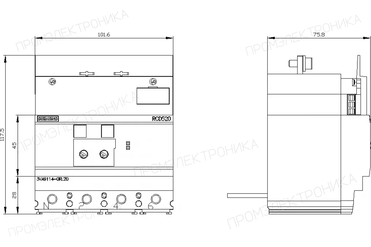 Siemens 3VA9114-0RL21 — Защитное устройство дифф