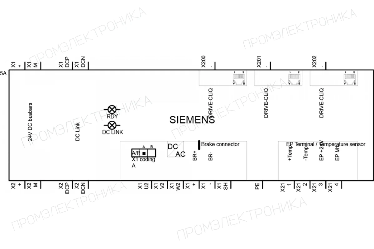 Siemens 6SL3120-1TE15-0AA3 — SINAMICS S120 ОДНОДВИГАТЕЛЬНЫЙ МОДУЛЬ ВХОД