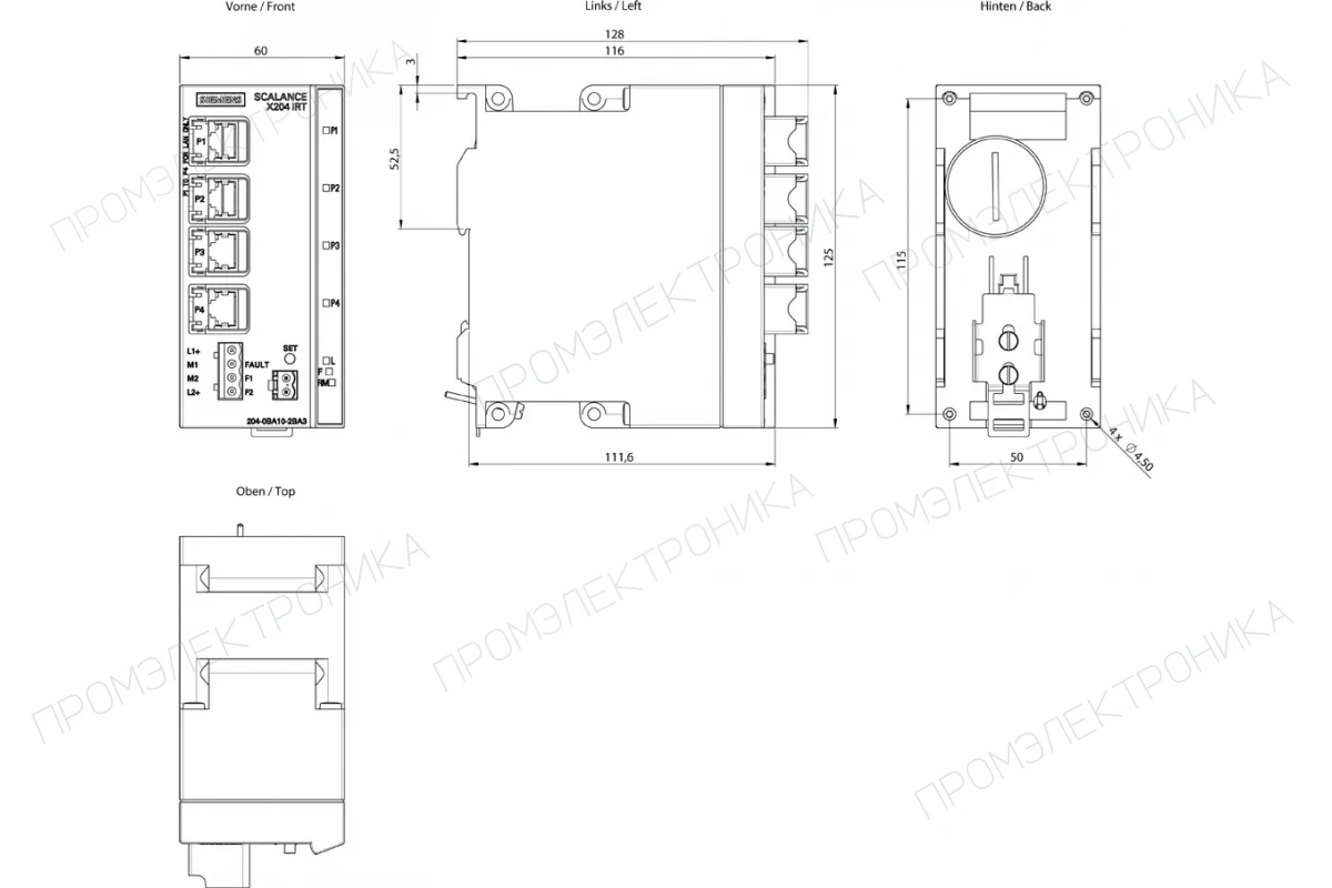 Siemens 6GK5204-0BS00-2NA3 — Управляемая точка доступа SCALANCE X204RNA HSR