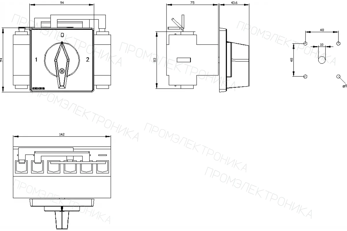 Siemens 3LD2814-0TK53 — Аварийный главный управляющий переключатель