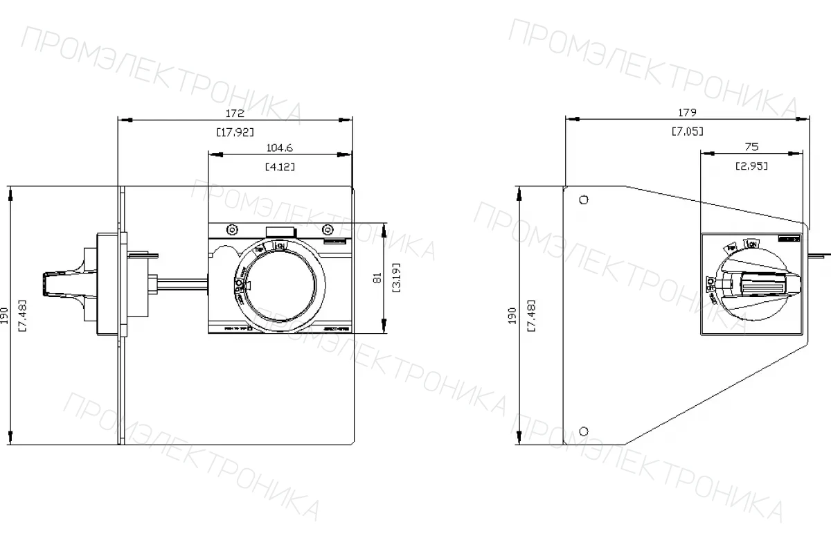 Siemens 3VA9278-0CC10 — Блок управления с тросом боудена привод max-flex одиночный трос боудена